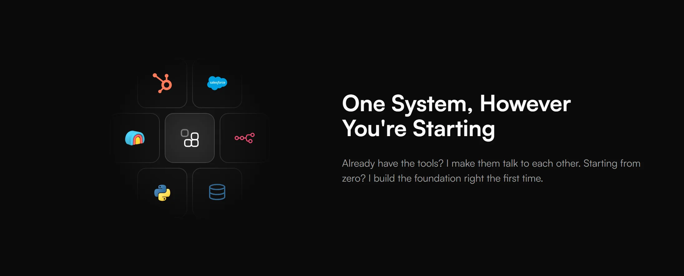 AutomationZion's integration stack in dark mode